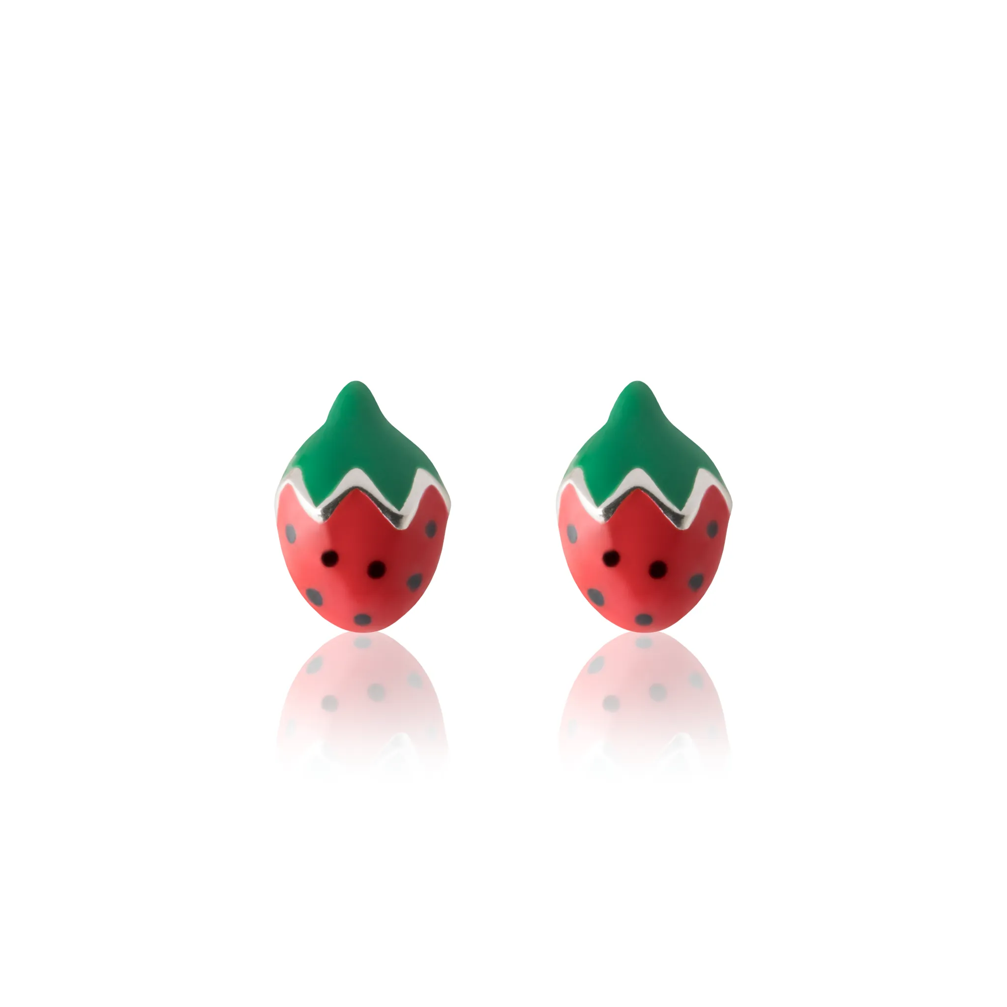 Striking Strawberry Earrings - Sterling Silver