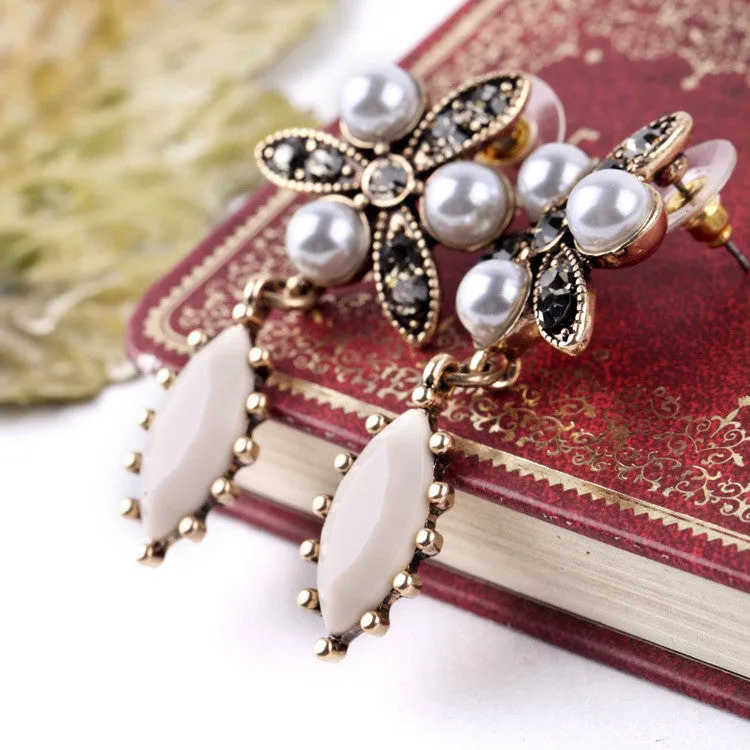 Summer Hot Sale Ms Chic Party Jewelry Latest Simulated Pearls Clover Brand Earrings