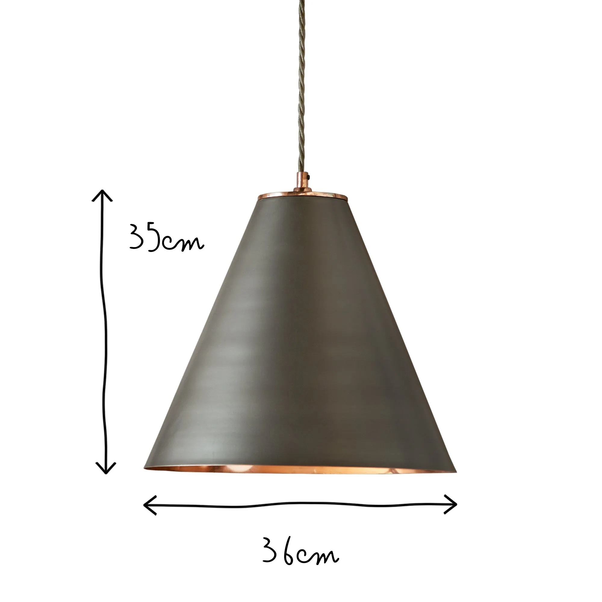 Super Stanley pendant in gunmetal with copper interior