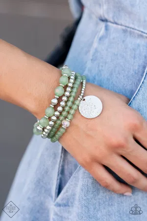 Surfer Style - Green Beaded Stackable Bracelet