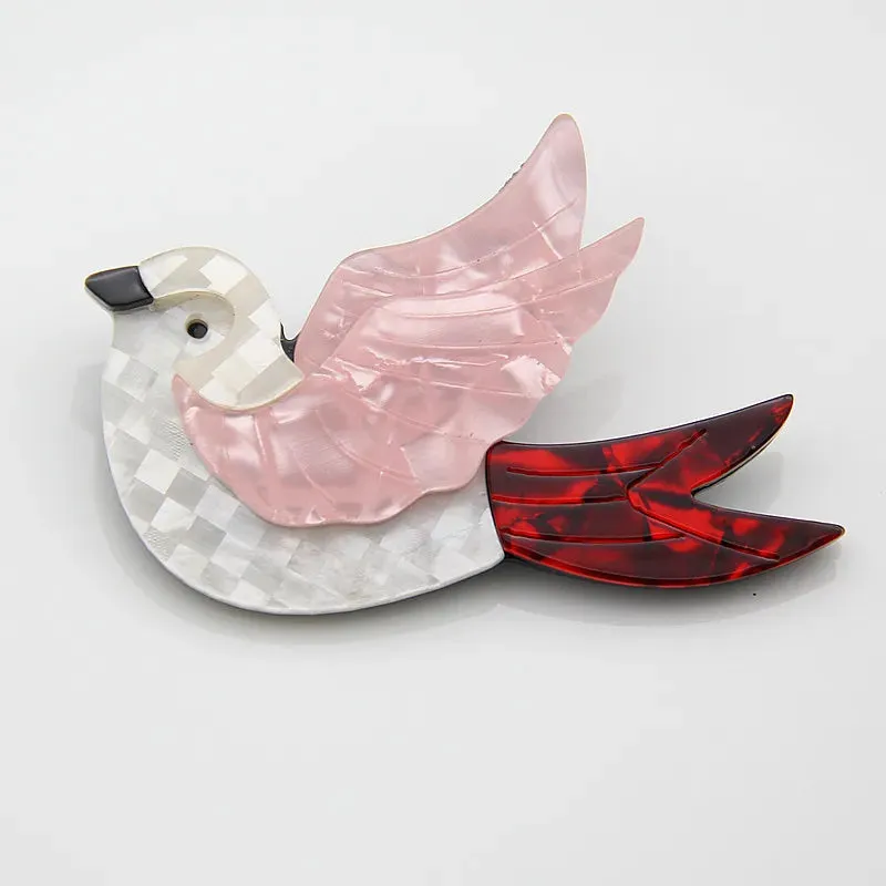 Sweet Birds Acrylic Brooches