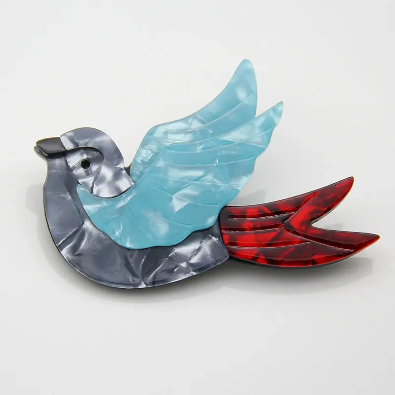 Sweet Birds Acrylic Brooches