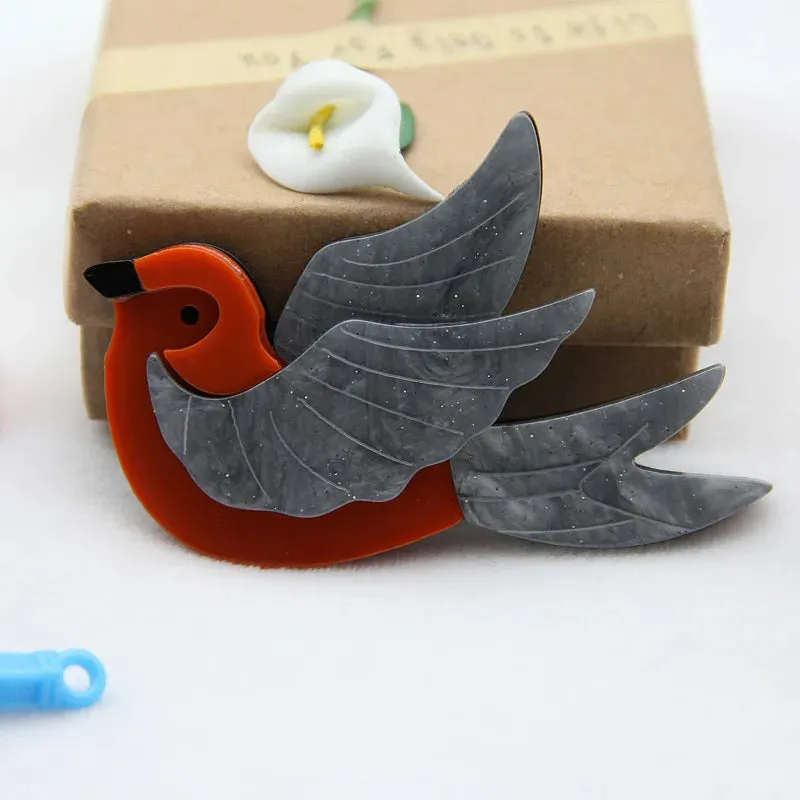 Sweet Birds Acrylic Brooches