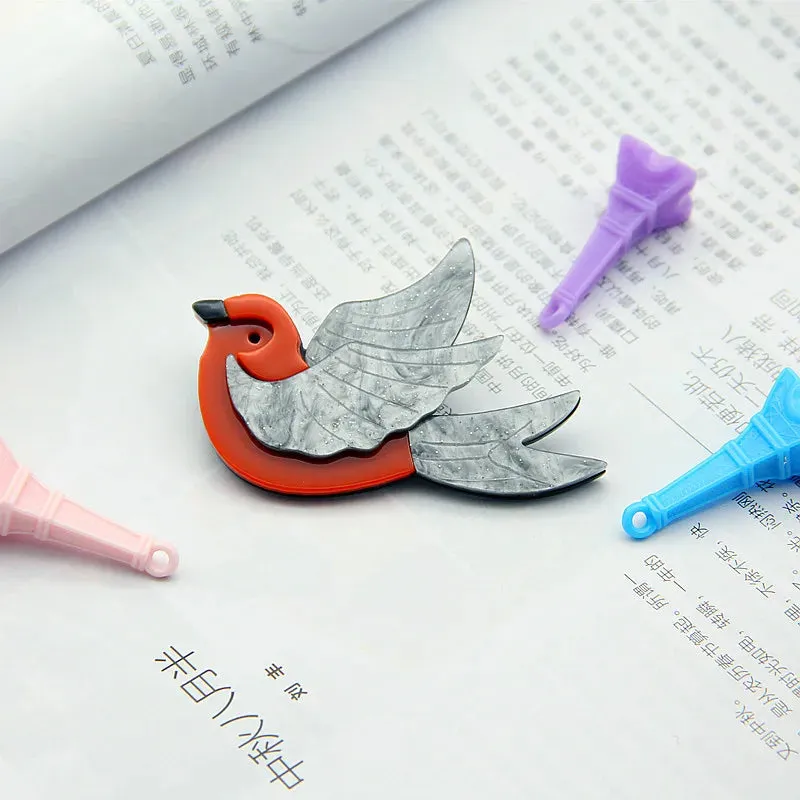 Sweet Birds Acrylic Brooches