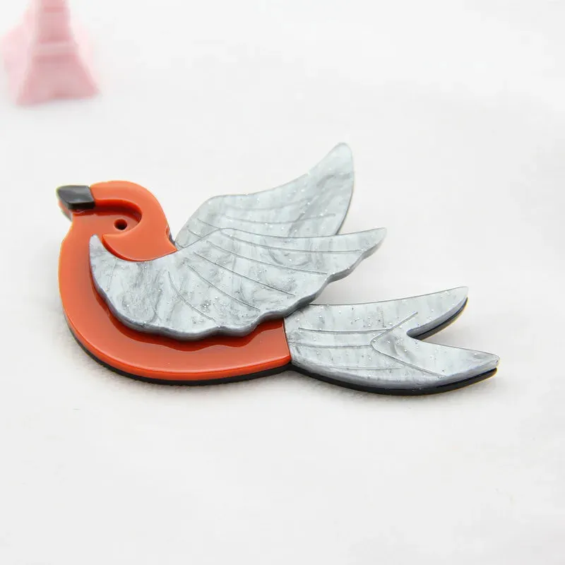 Sweet Birds Acrylic Brooches