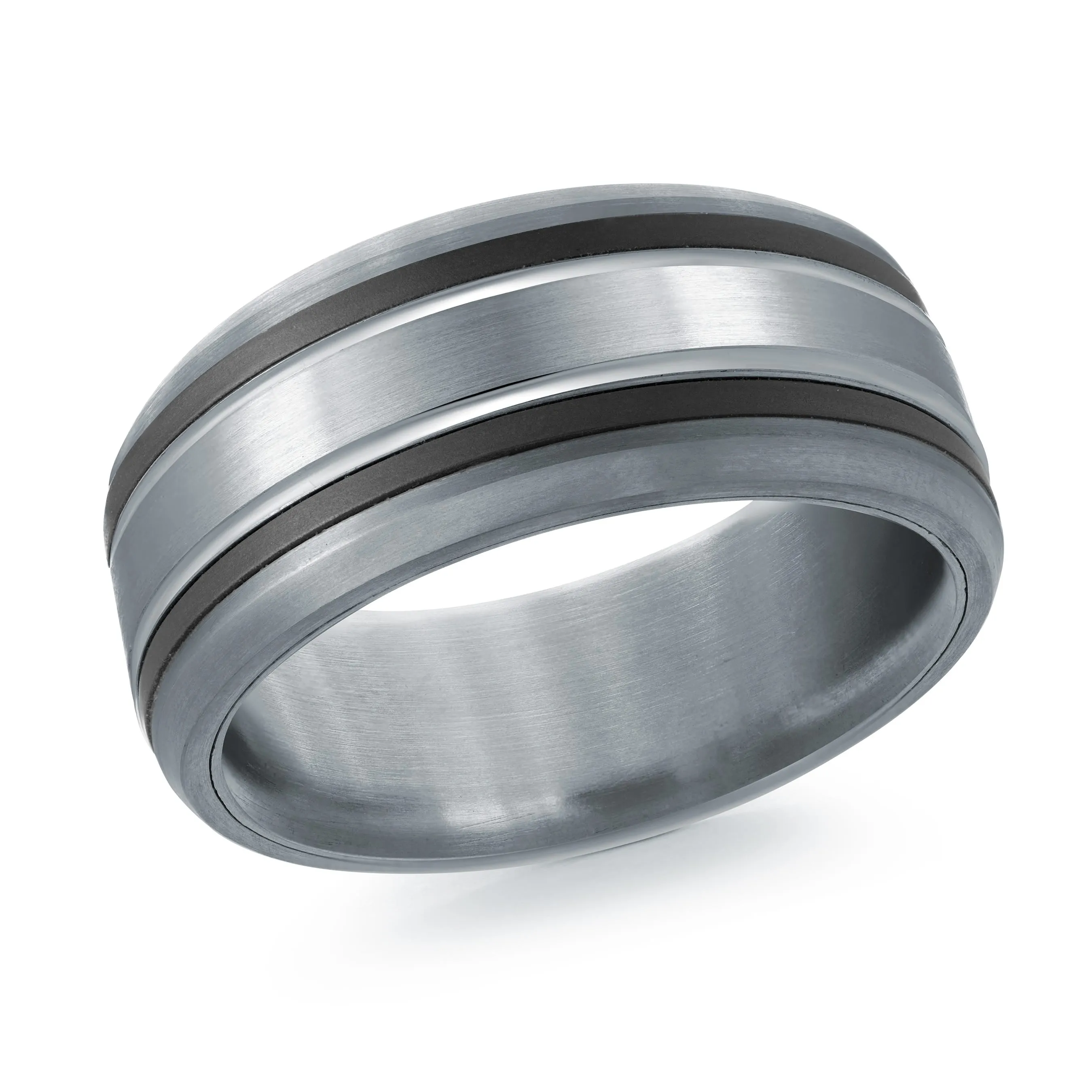 Tantalum with Carbon Fiber and 14K White Gold Ring from the Tantalum Collection by Malo - MRDTC-018-8BW