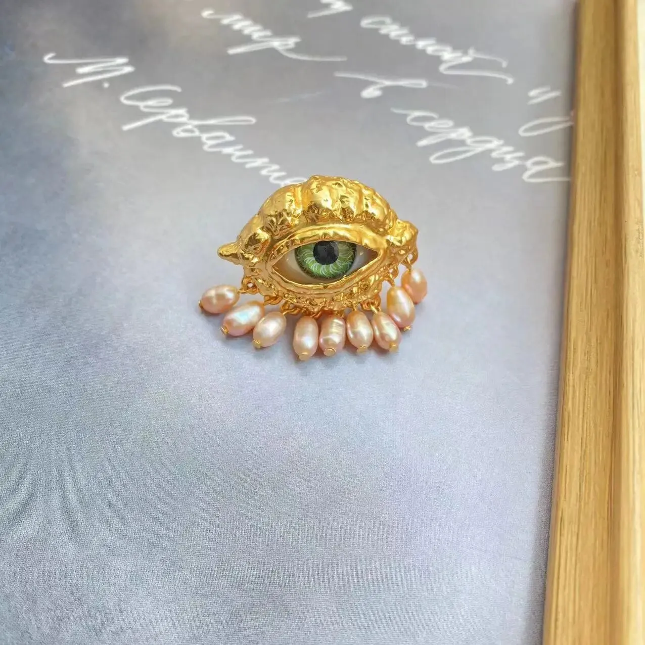 The Eye Pearl Tears Brooch, Ring, Stud Earrings