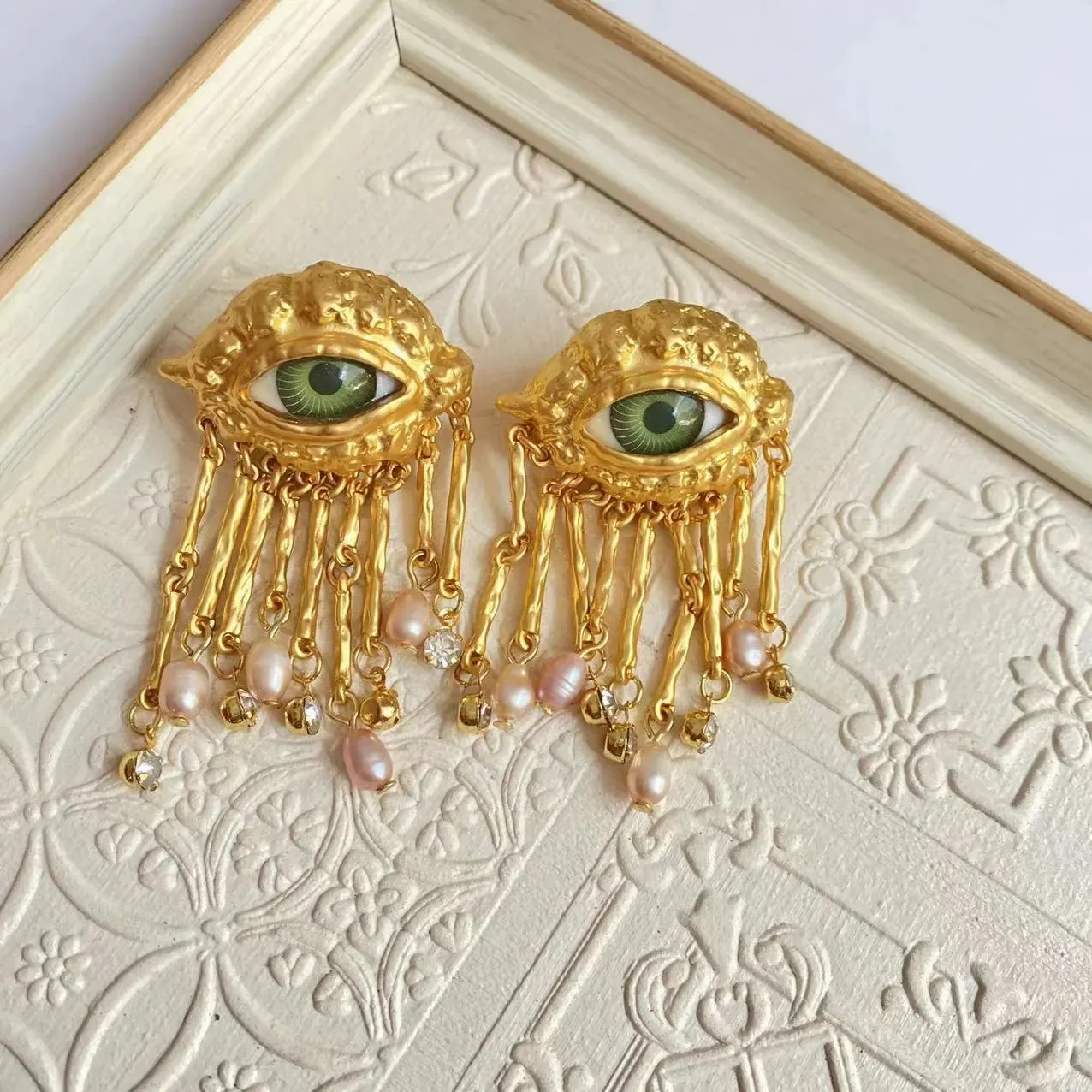 The Eye Pearl Tears Brooch, Ring, Stud Earrings