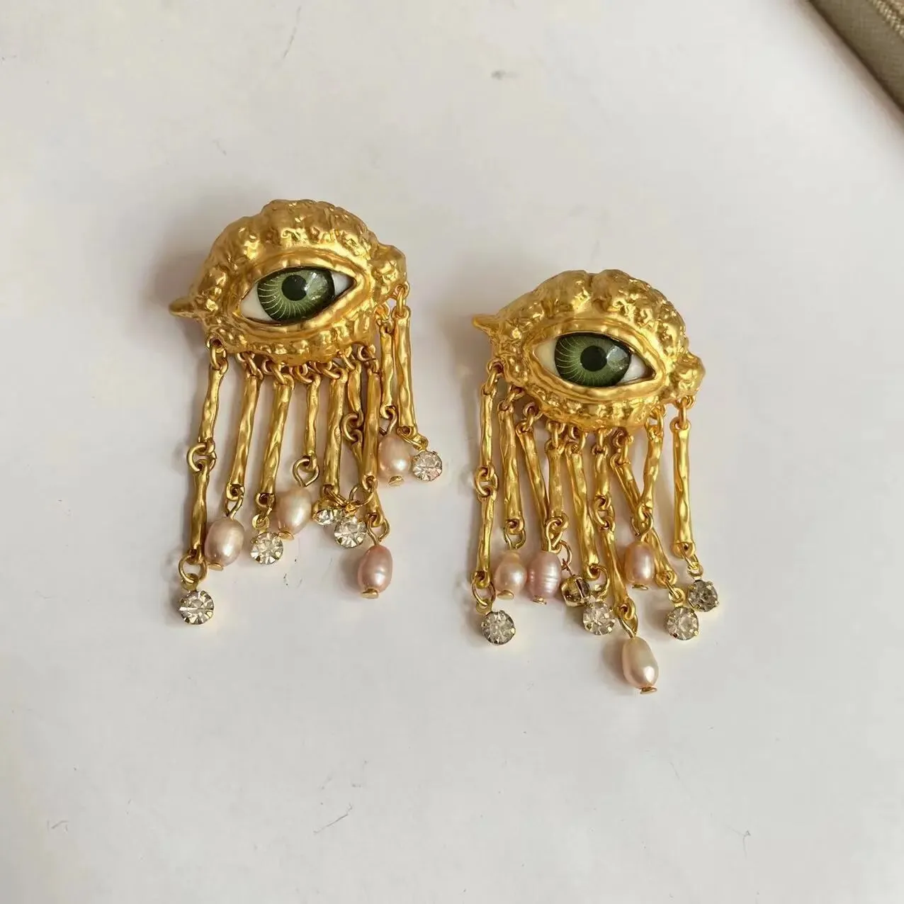 The Eye Pearl Tears Brooch, Ring, Stud Earrings