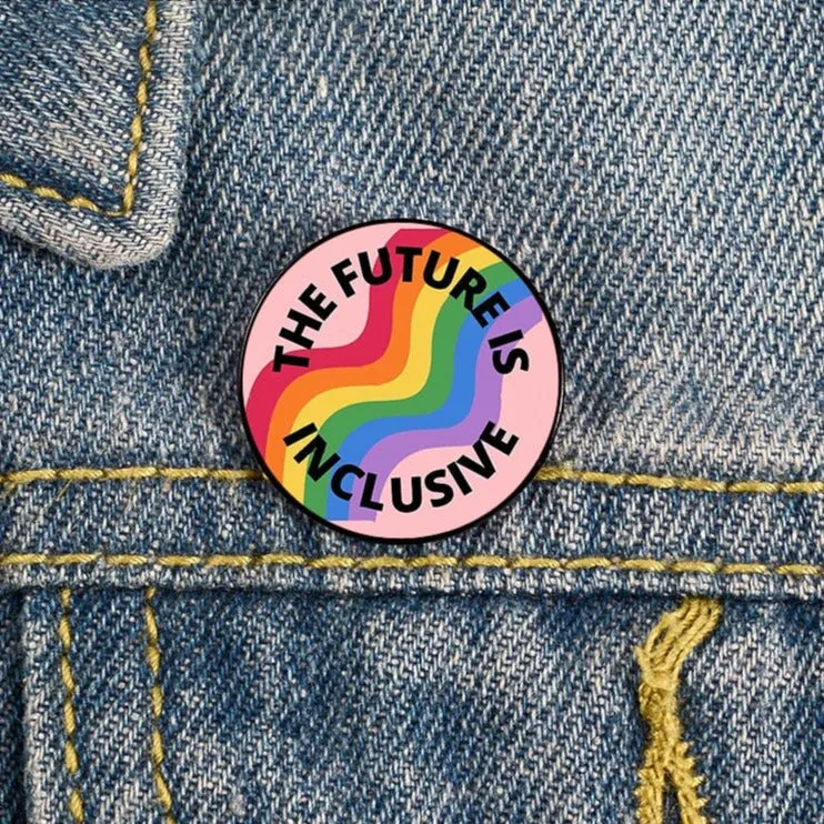 The Future Is Inclusive Pride Rainbow Lapel Pin