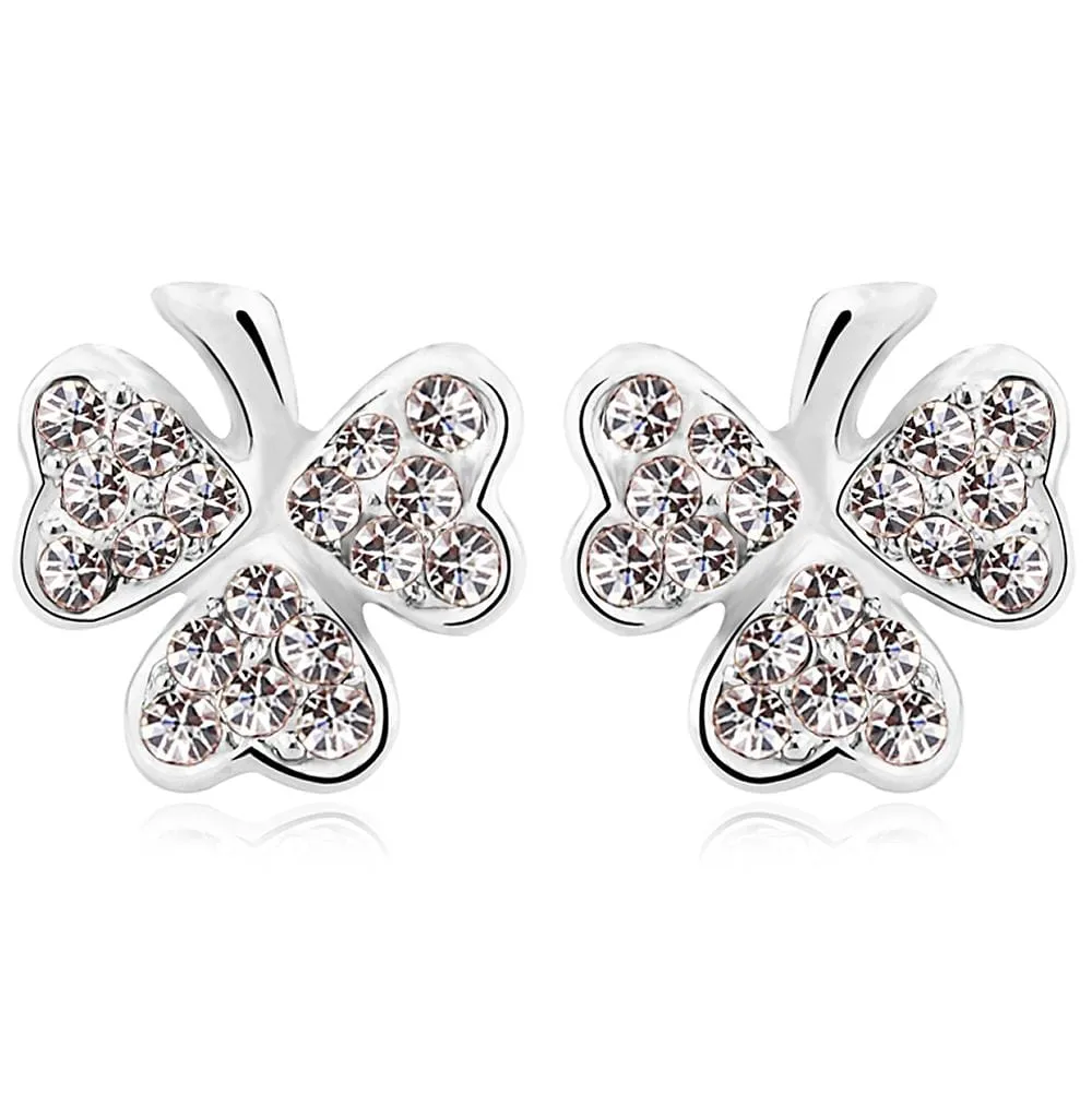 Three Heart Petals Earrings Embellished With SWAROVSKI Crystals