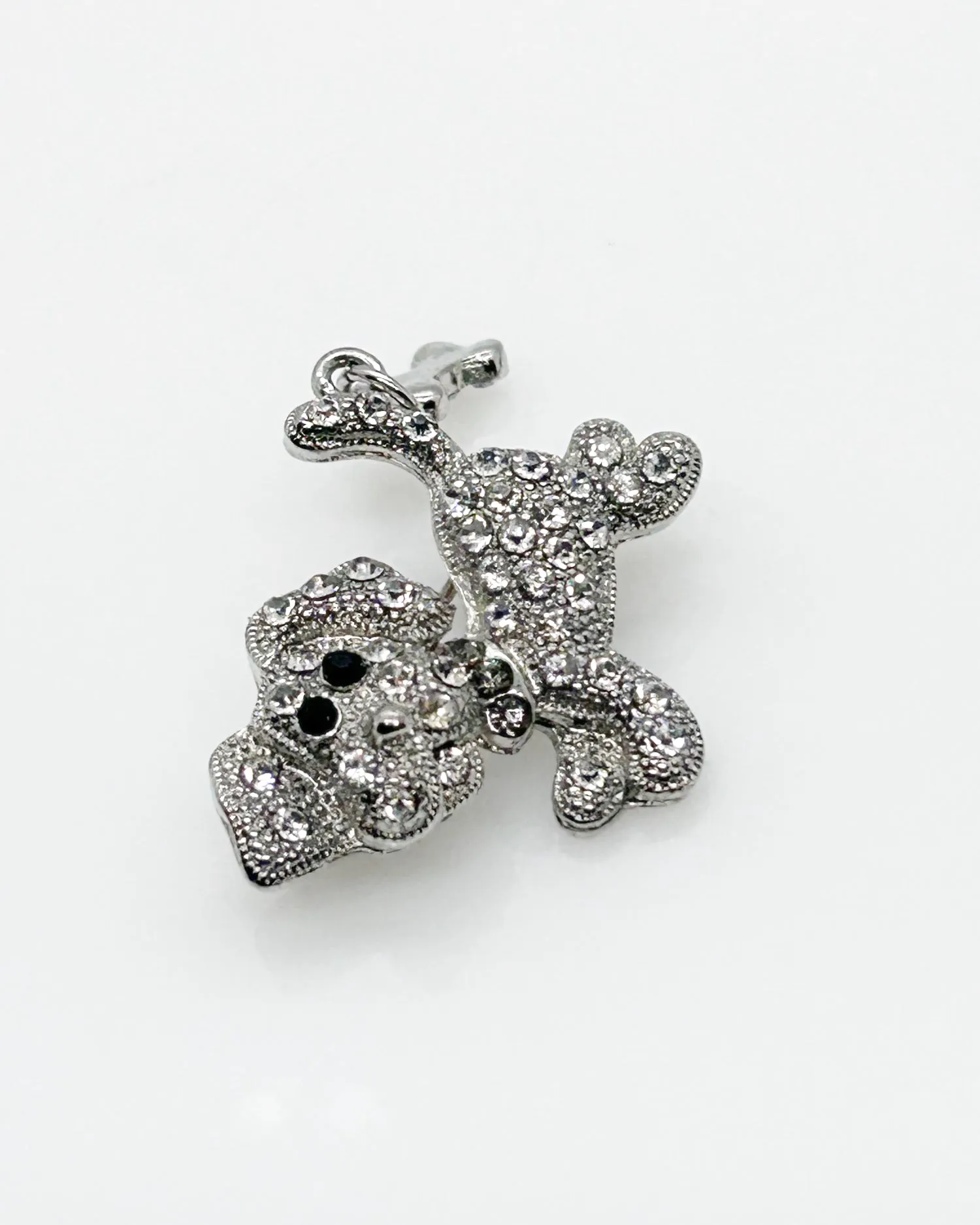 Tiny Whimsical Dog with a Bone Brooch