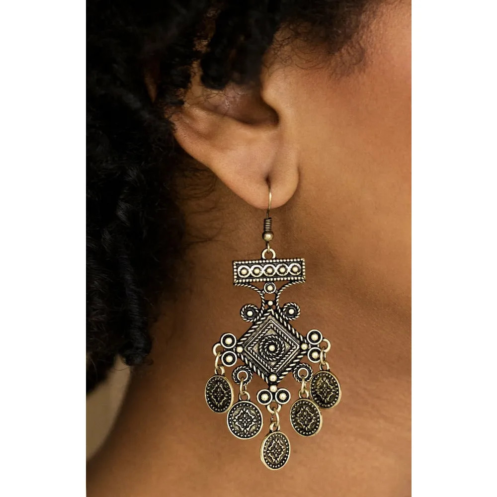 Tribal Brass Earring