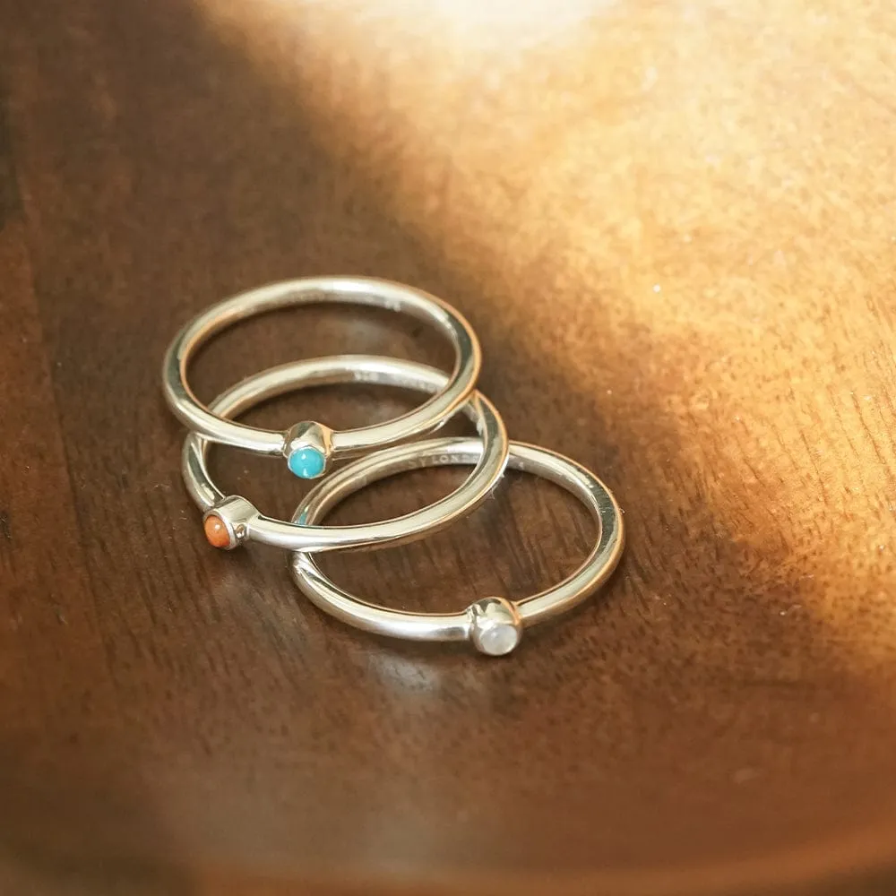 Turquoise Healing Stone Ring Sterling Silver