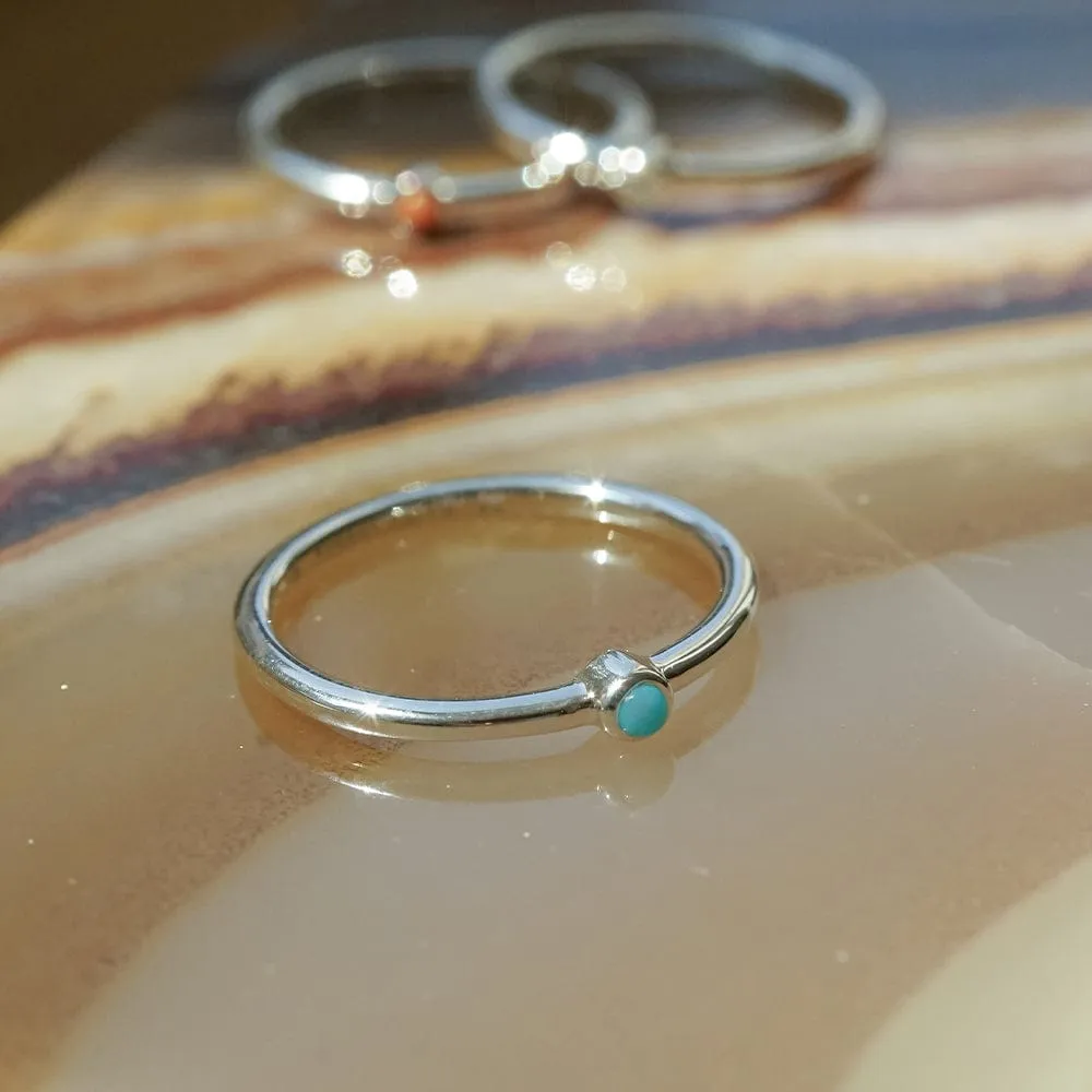 Turquoise Healing Stone Ring Sterling Silver