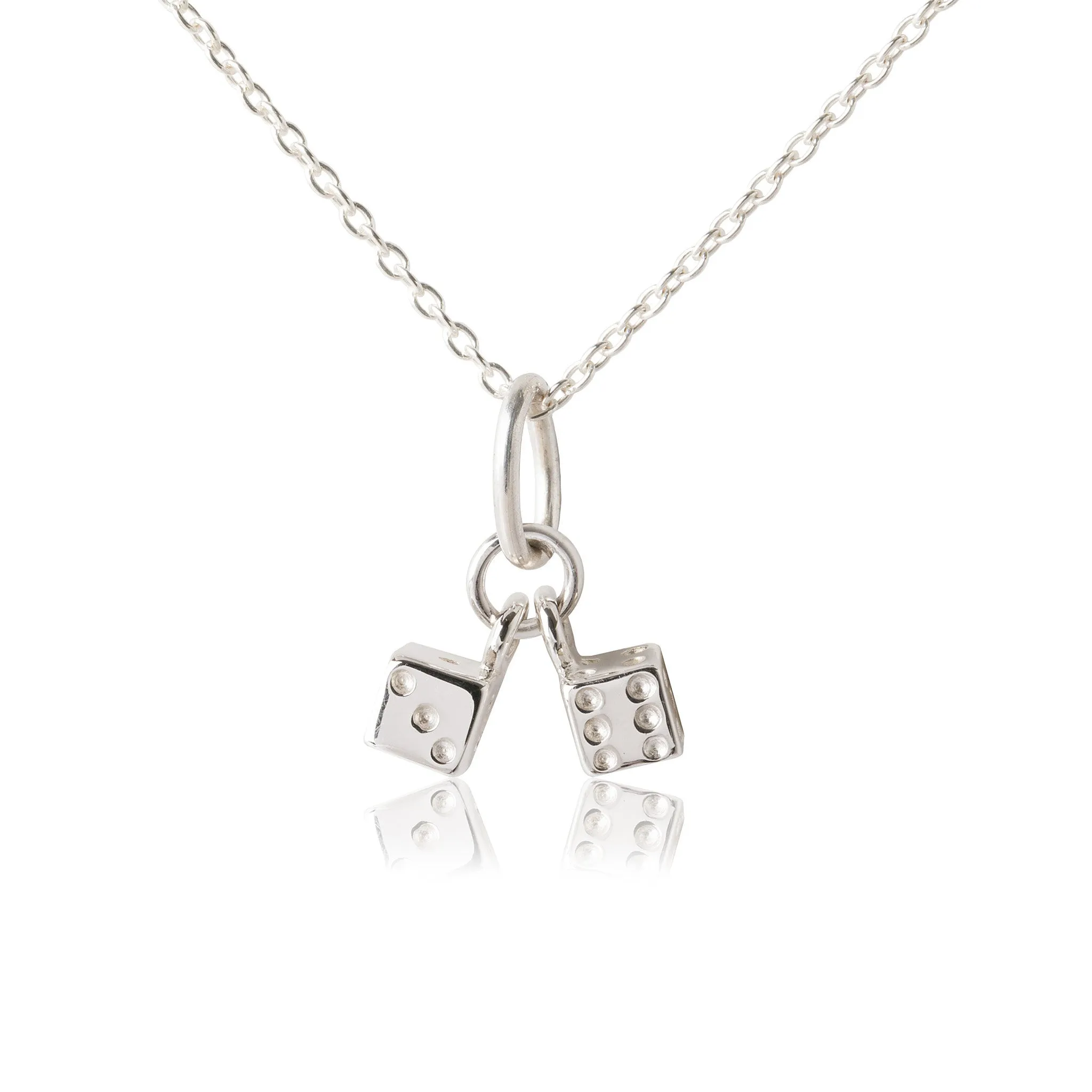 Twinning Dice Pendant - Sterling Silver