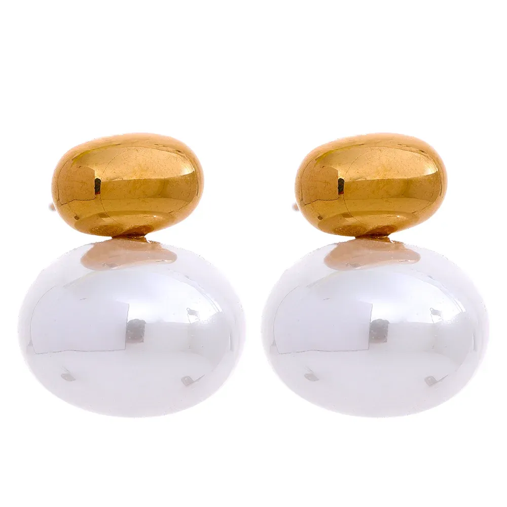 VAIGE Chic 316 Stainless Steel Imitation Pearl Stud Earrings, Scratch-Free Daily Fashion Jewelry