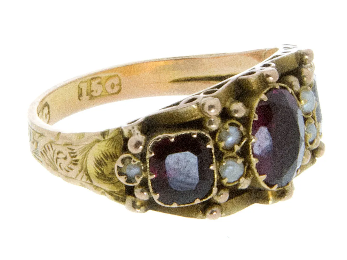 Victorian Amethyst & Pearl Ring