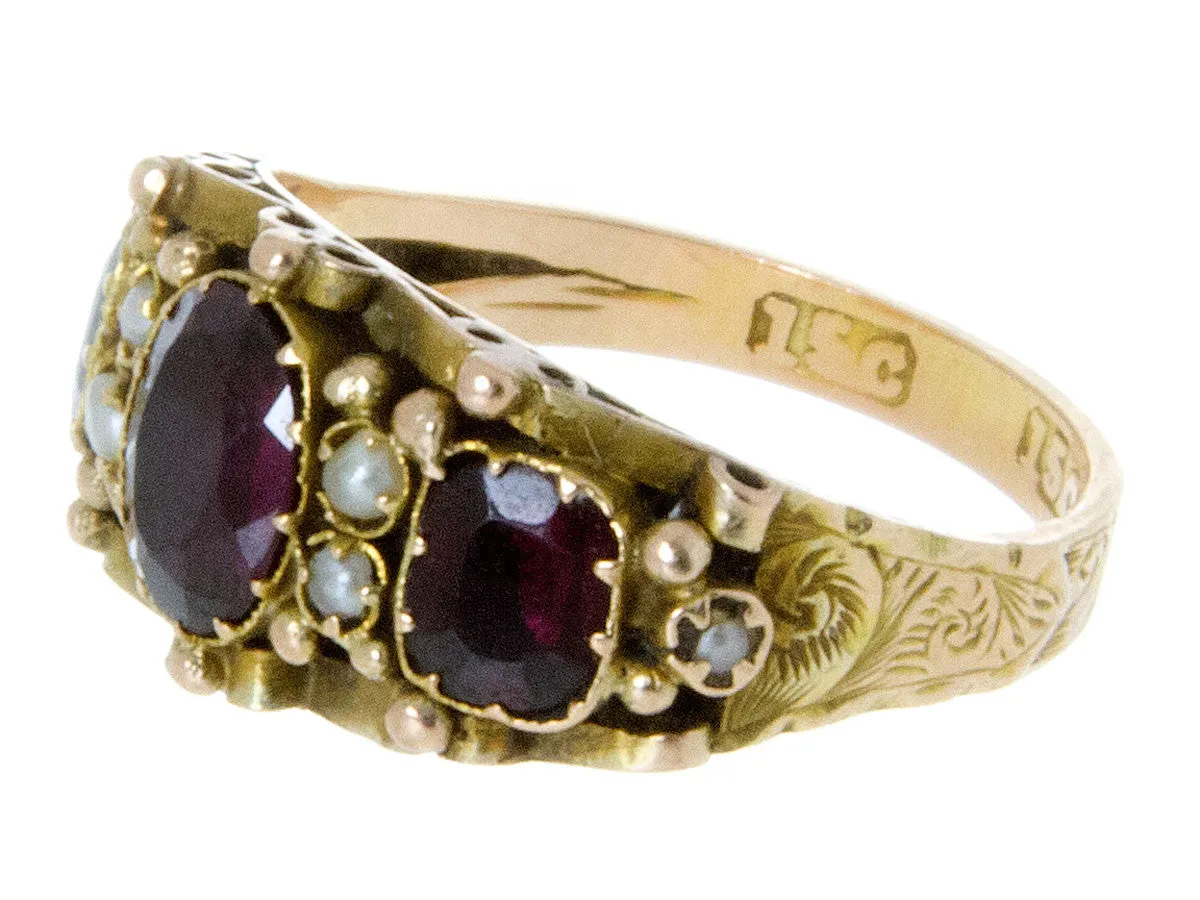 Victorian Amethyst & Pearl Ring