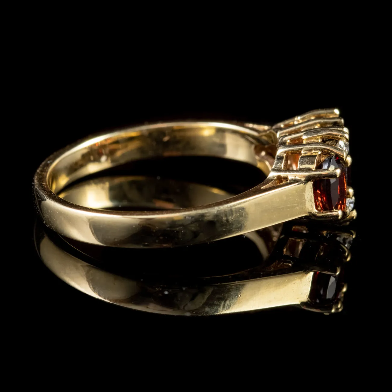 Victorian Style 1Ct Garnet Diamond 9Ct Gold Engagement Ring