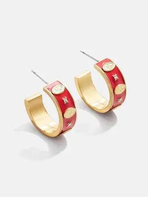 WEAR By Erin Andrews x BaubleBar San Francisco 49ers Enamel Hoop Earrings - San Francisco 49ers