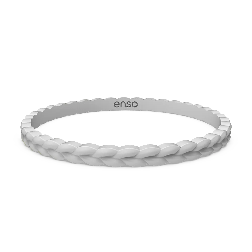 Weave Stackable Silicone Bracelet - Misty Grey