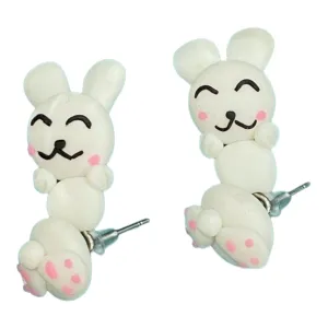 White Bunny Rabbit Earrings