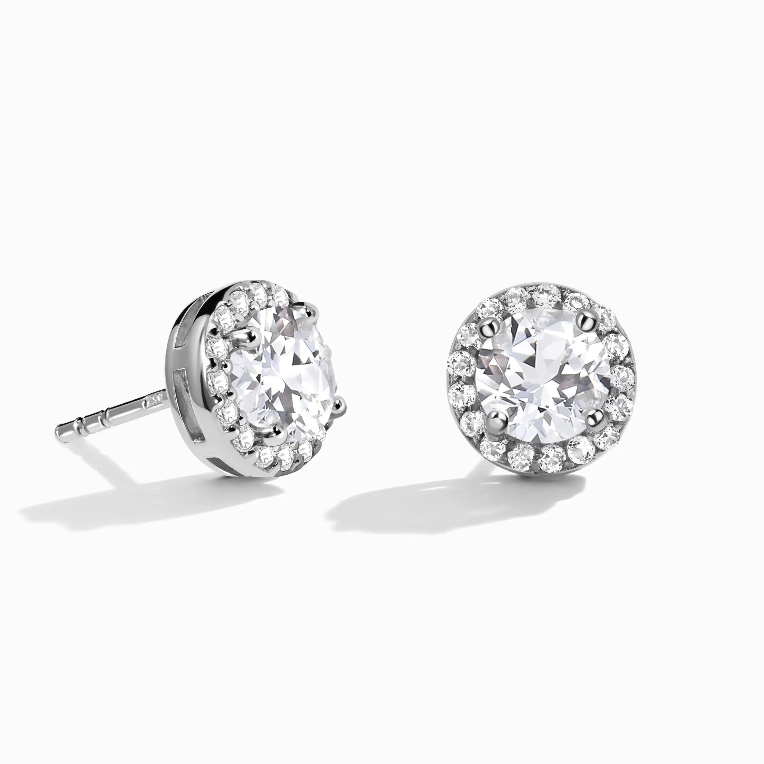 White Topaz Venus Studs - April Birthstone