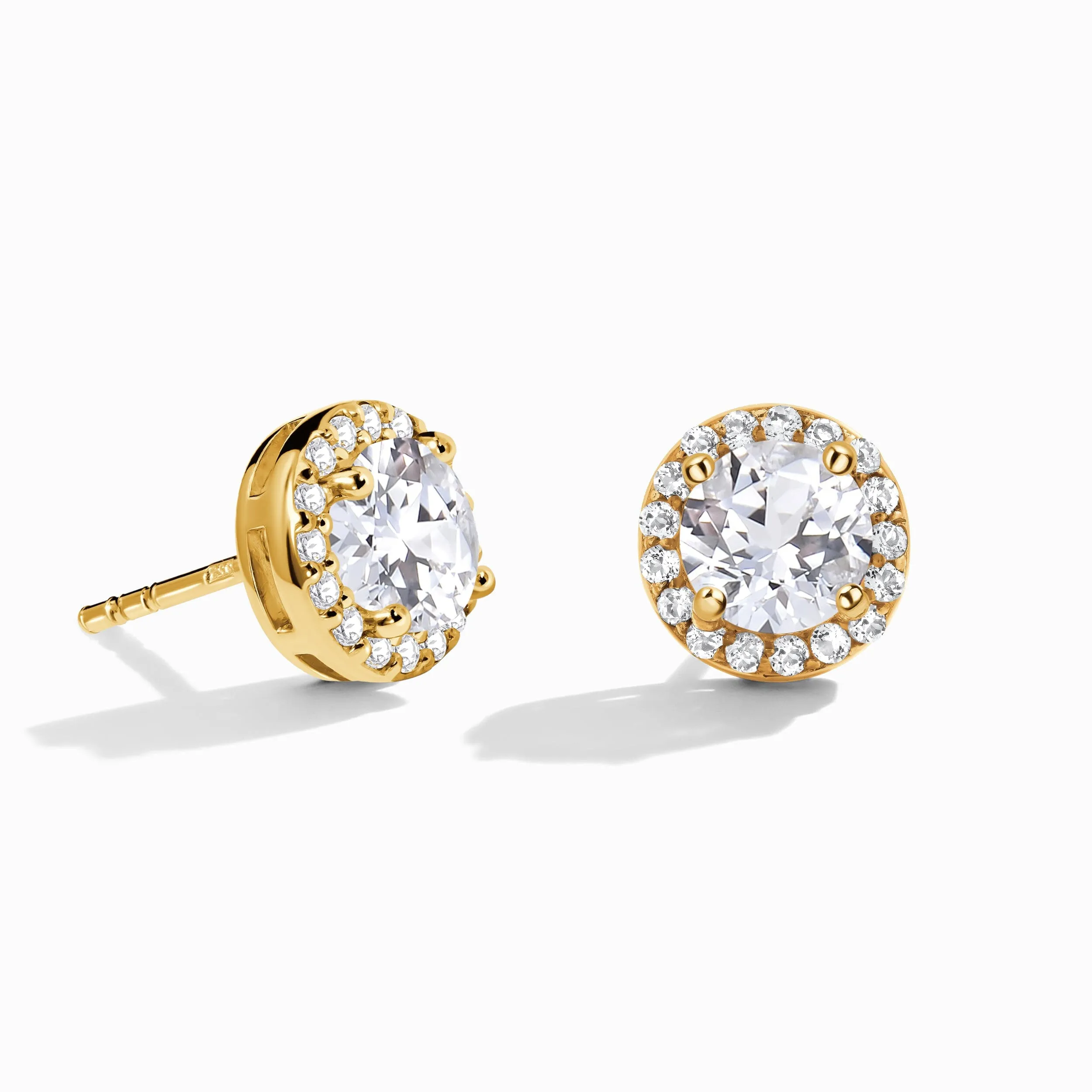 White Topaz Venus Studs - April Birthstone