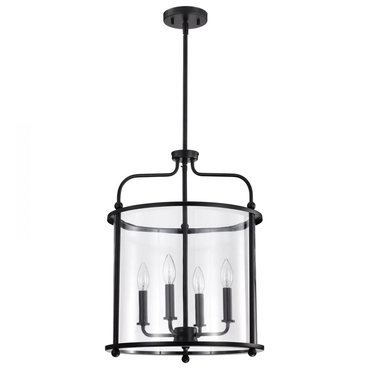 Yorktown 16 in. 4 lights Pendant Light Matte Black Finish