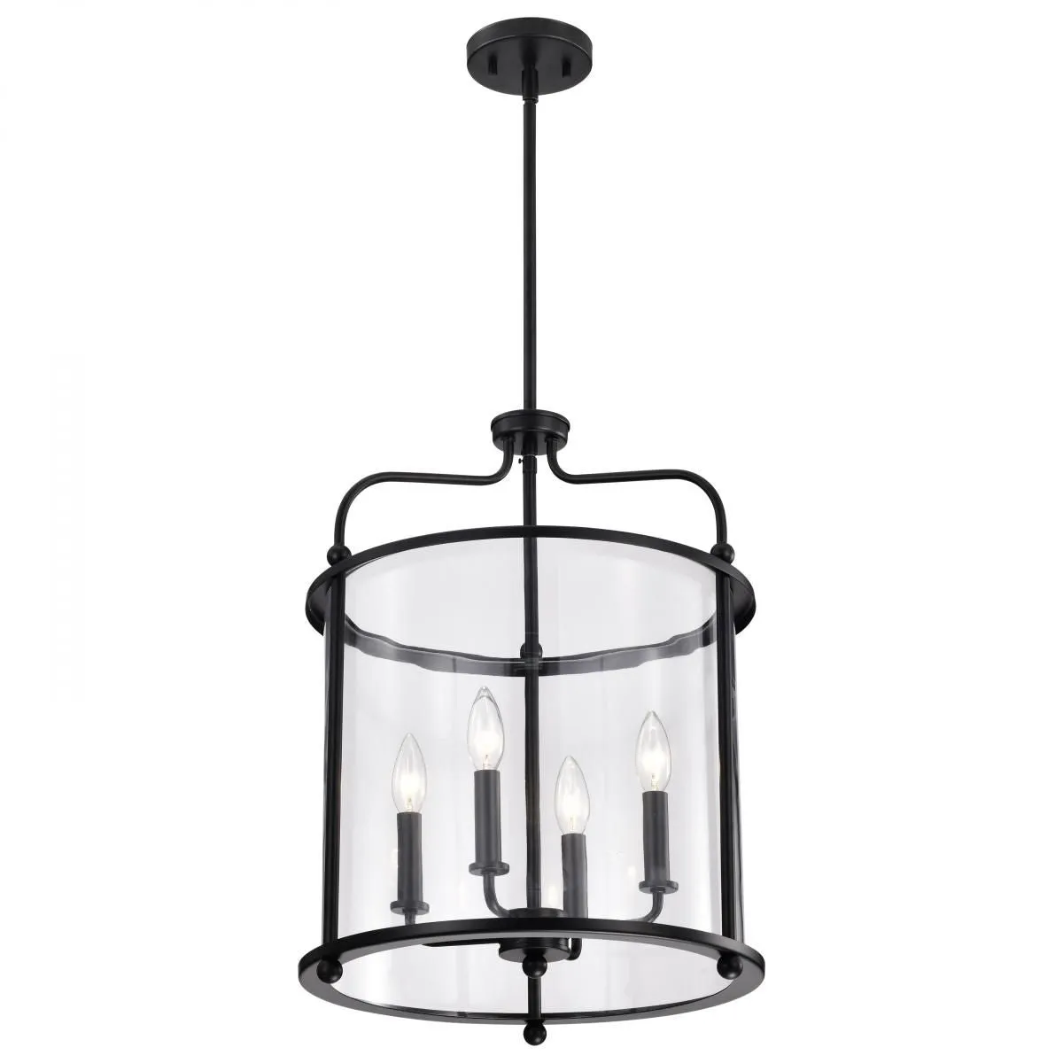 Yorktown 16 in. 4 lights Pendant Light Matte Black Finish